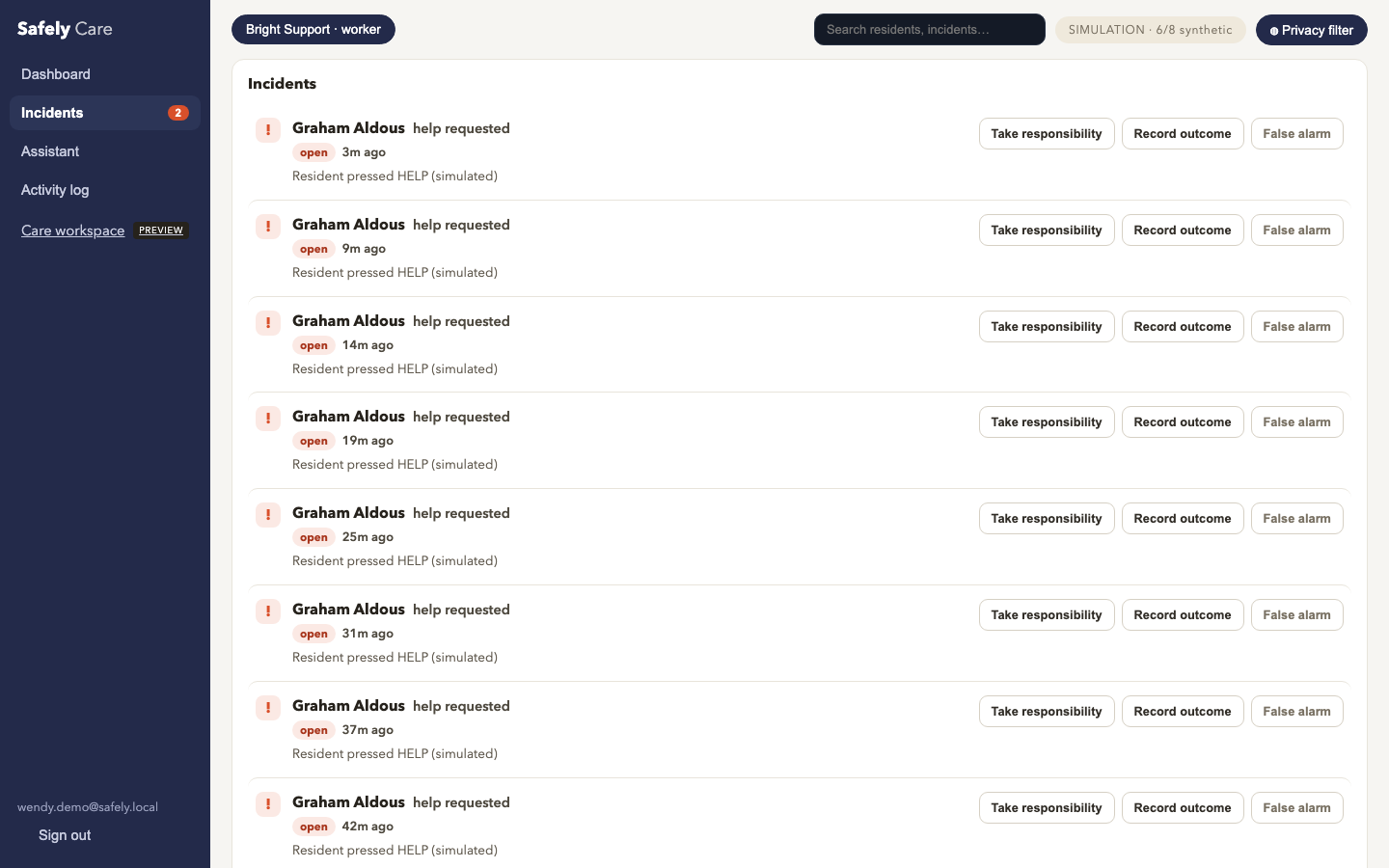 Provider incidents queue